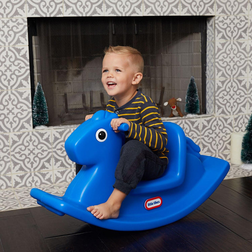 Rocking Horse - Primary Blue - Compact Toddler Rocker for Indoor and Outdoor Play for Balance-Focused Toddler Adventures