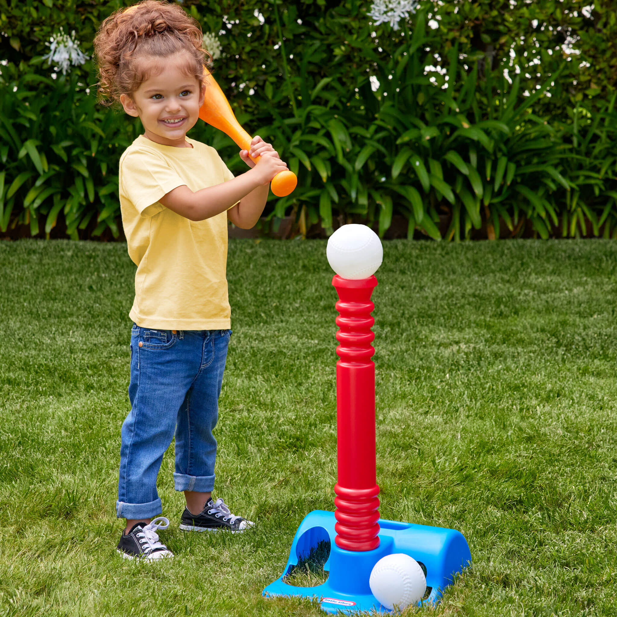 TotSports T-Ball Set - Beginner Batting Set with Adjustable Tee for Early Baseball and Softball Practice