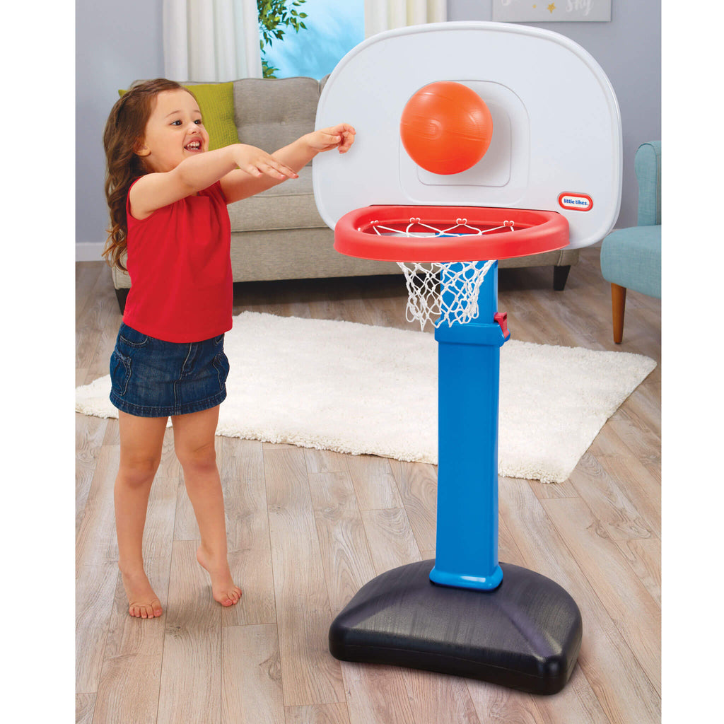 TotSports Easy Score Basketball Set - Adjustable Toddler Hoop with Oversized Rim for Early Basketball Practice and Active Play