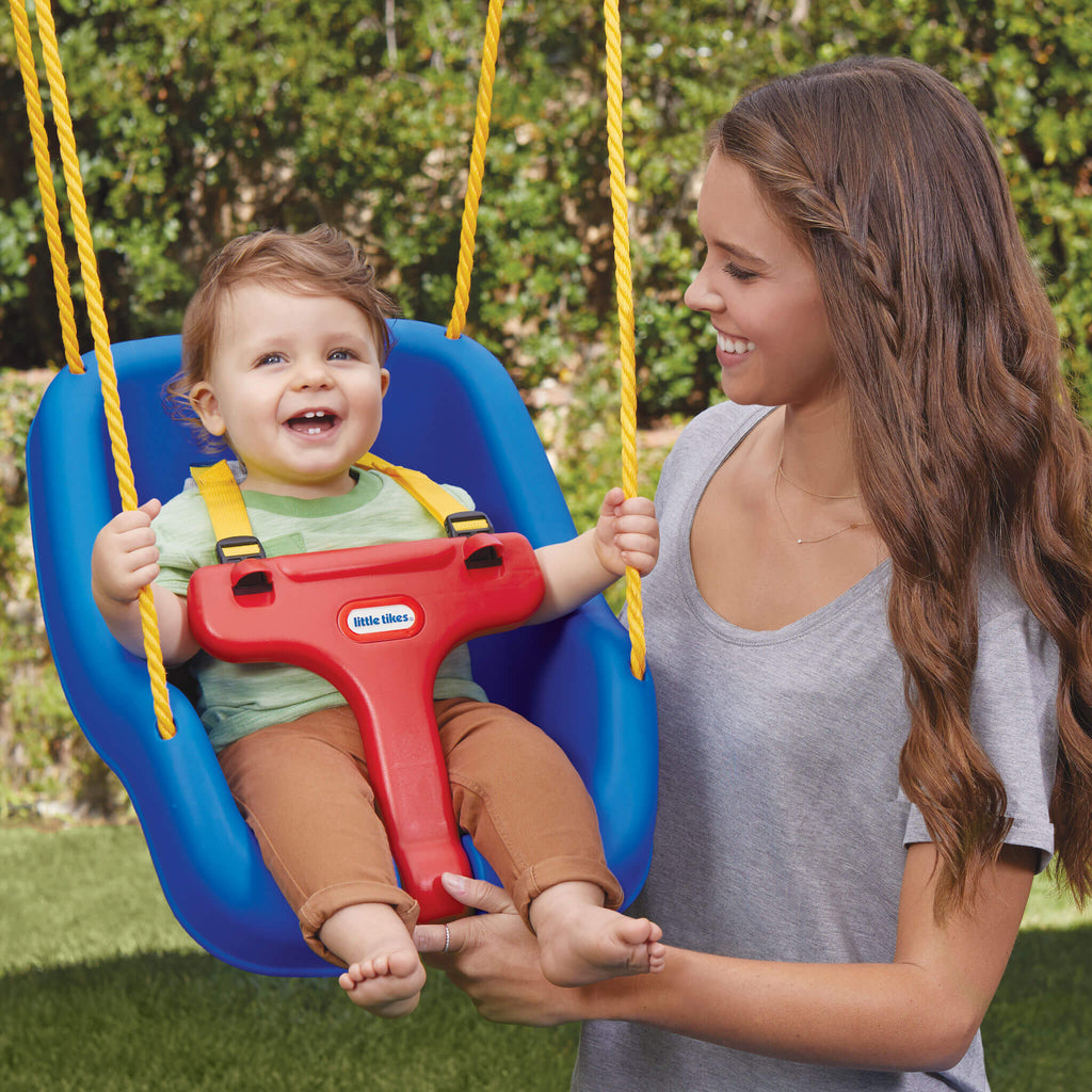 2-in-1 Snug n Secure Swing - Blue - Convertible Baby-to-Toddler Outdoor Swing for Growing kids Backyard Play