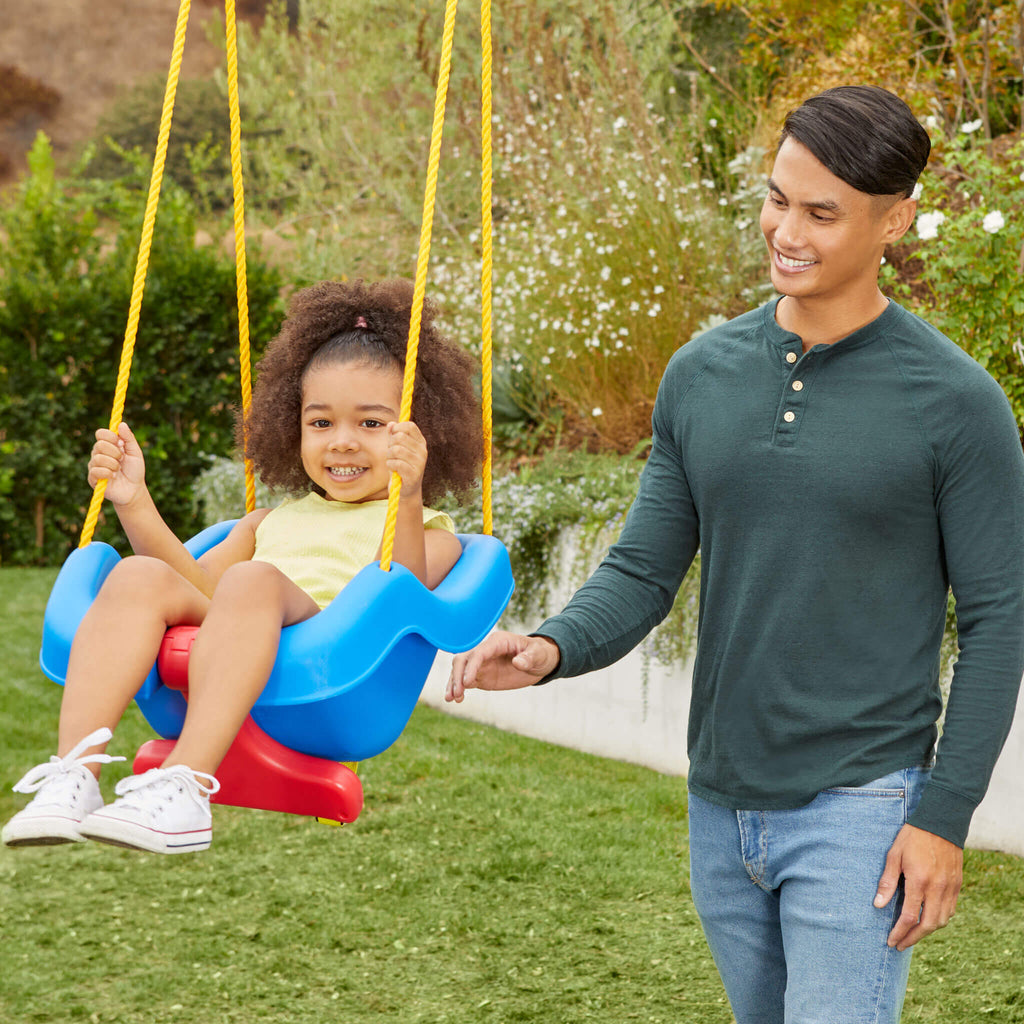 2-in-1 Snug n Secure Swing - Blue - Convertible Baby-to-Toddler Outdoor Swing for Growing kids Backyard Play