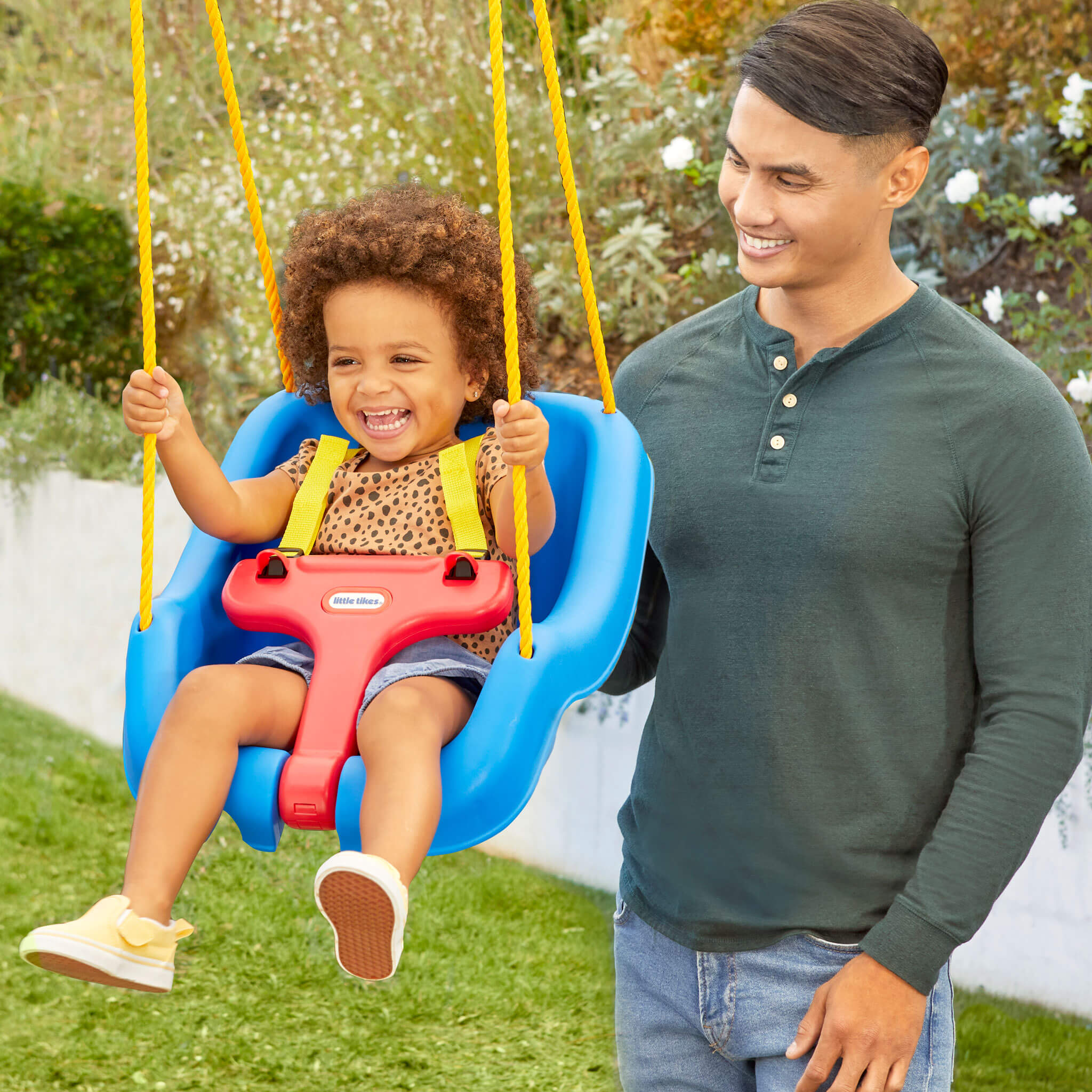 2-in-1 Snug n Secure Swing - Blue - Convertible Baby-to-Toddler Outdoor Swing for Growing kids Backyard Play