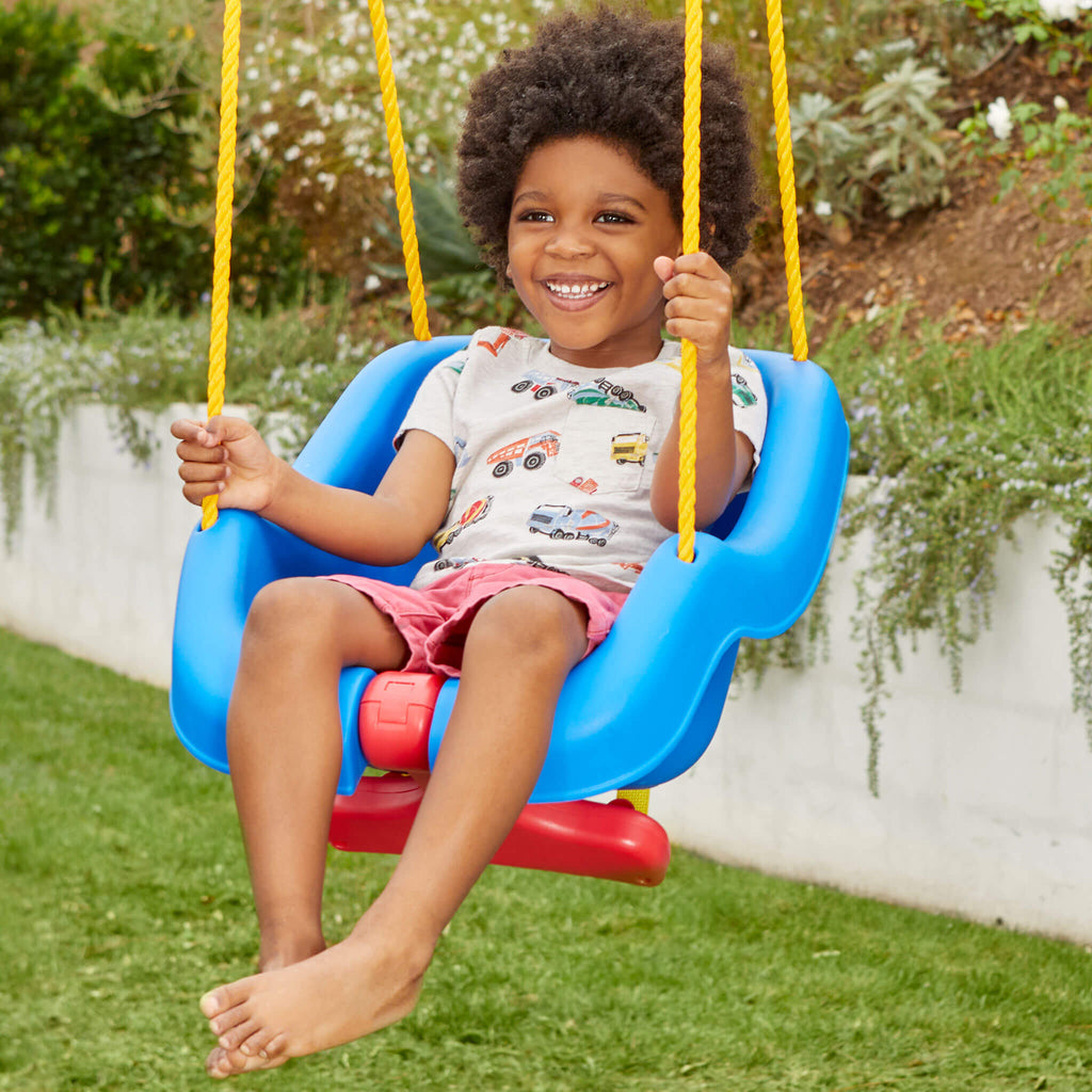 2-in-1 Snug n Secure Swing - Blue - Convertible Baby-to-Toddler Outdoor Swing for Growing kids Backyard Play