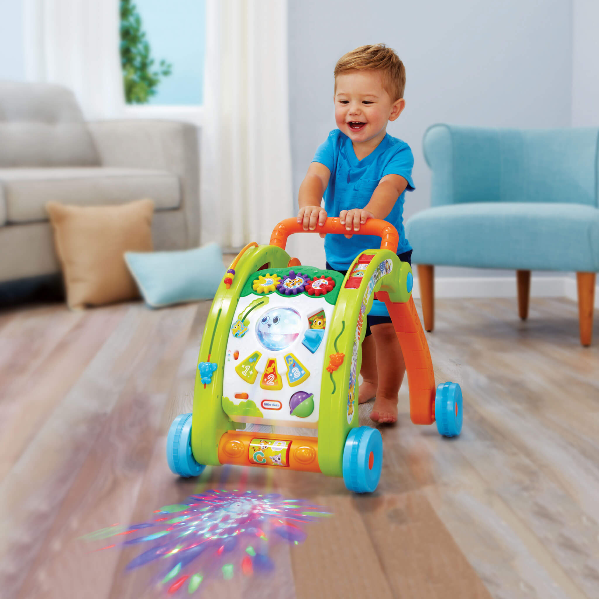 Learn and Play 3-in-1 Activity Walker - Light-Up Push Walker with Three Play Modes for First Steps and Interactive Floor Play