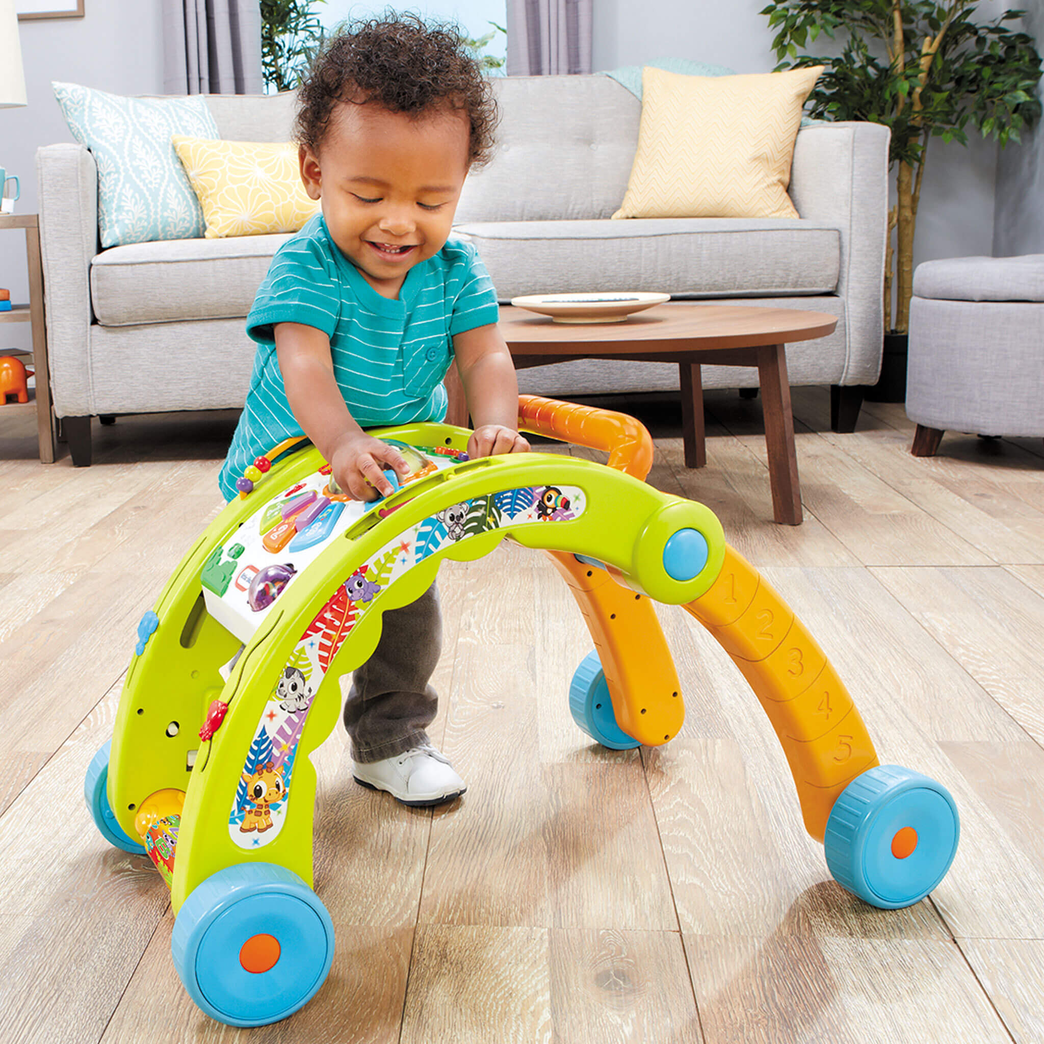 Learn and Play 3-in-1 Activity Walker - Light-Up Push Walker with Three Play Modes for First Steps and Interactive Floor Play