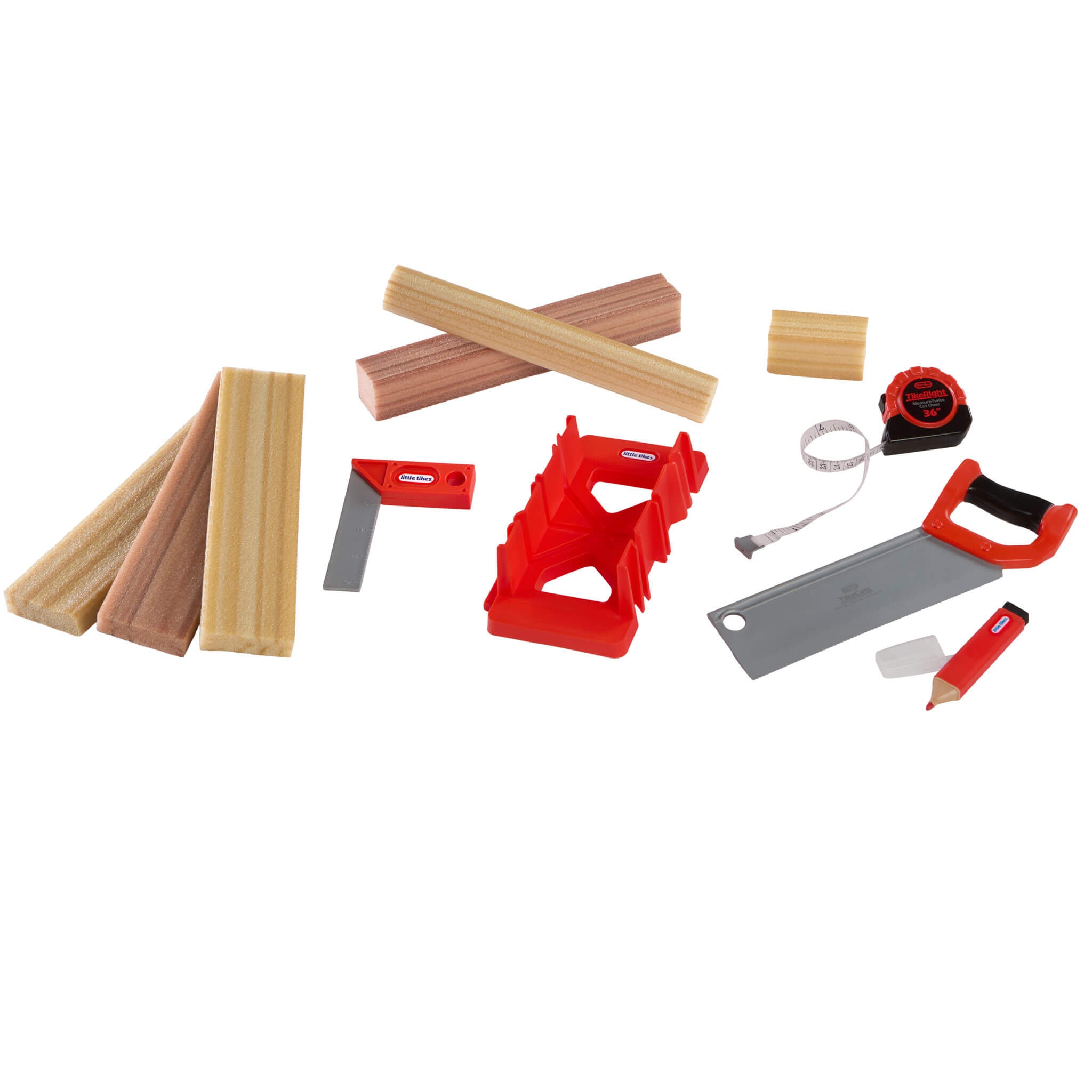 Creative Construction Measure and Cut Set - Kids Measuring and Pretend Cutting Workshop Set for Early Construction Concepts and Role Play