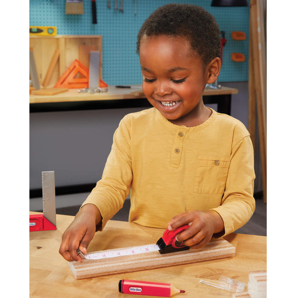 Creative Construction Measure and Cut Set - Kids Measuring and Pretend Cutting Workshop Set for Early Construction Concepts and Role Play