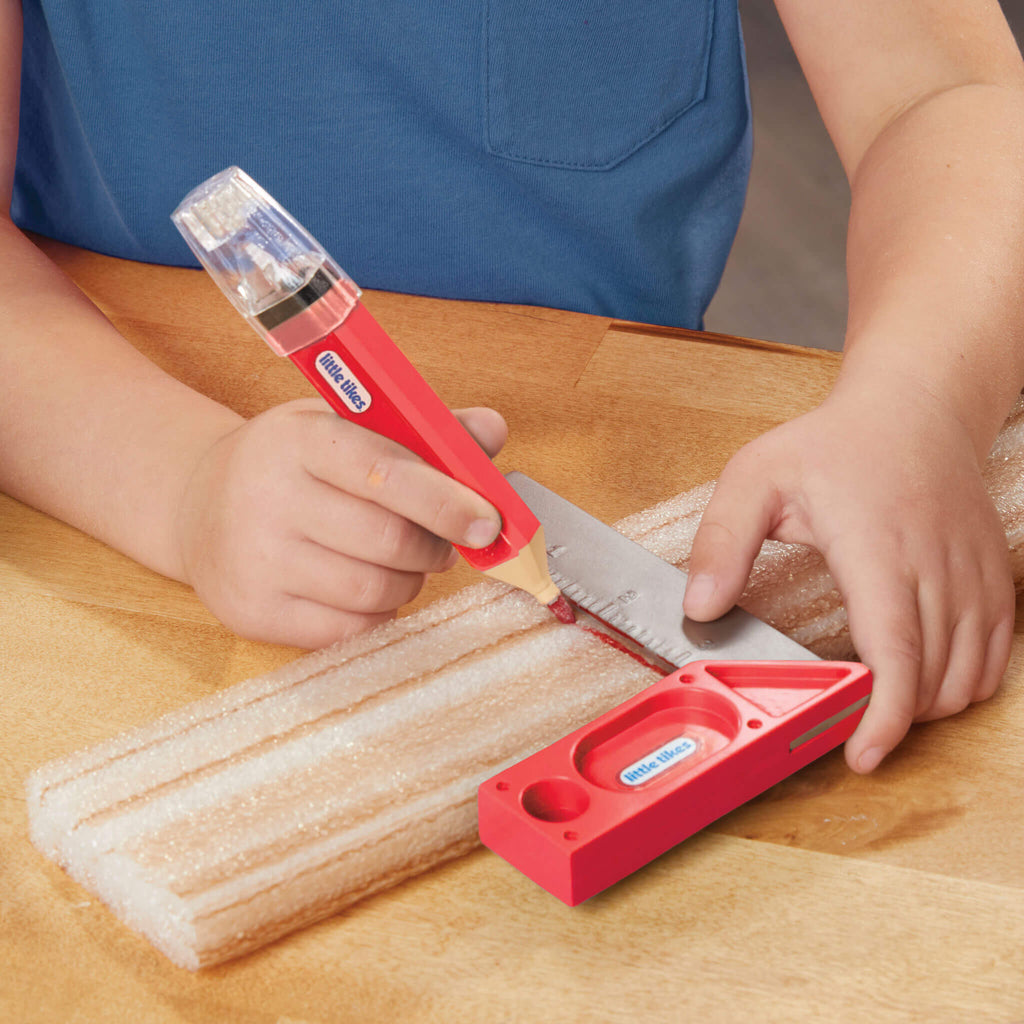 Creative Construction Measure and Cut Set - Kids Measuring and Pretend Cutting Workshop Set for Early Construction Concepts and Role Play