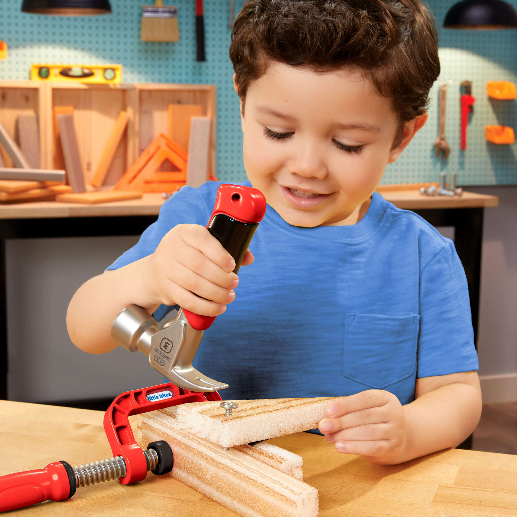 Creative Construction Hammer and Nail Set - Foam Nail Building Set with Kid-Friendly Hammer for Kid-Friendly Pretend Construction Play
