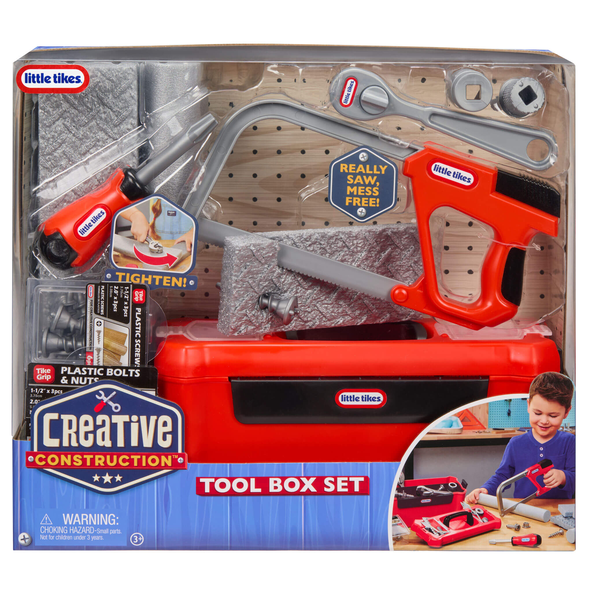 Creative Construction Tool Box Set - Portable Pretend Tool Set for Young Builders for Fixing, Building and Construction Role Play