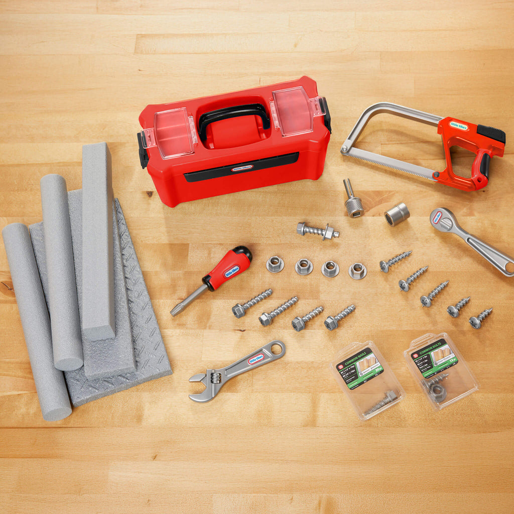 Creative Construction Tool Box Set - Portable Pretend Tool Set for Young Builders for Fixing, Building and Construction Role Play