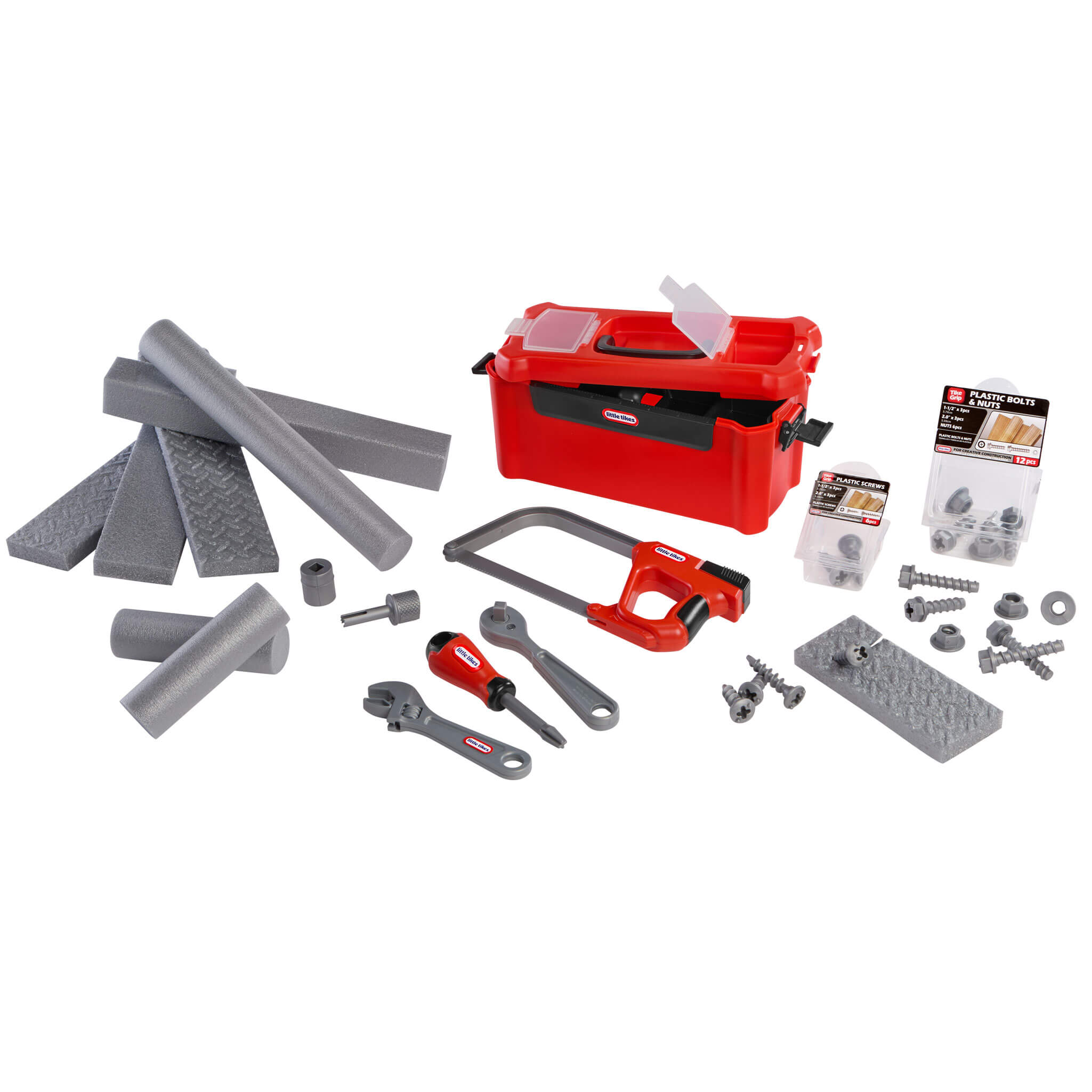 Creative Construction Tool Box Set - Portable Pretend Tool Set for Young Builders for Fixing, Building and Construction Role Play