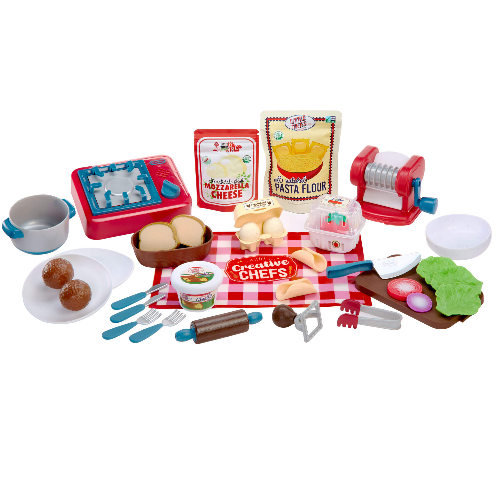 Creative Chefs Italian Restaurant Kit - Restaurant Play Set with Pasta Maker and Recipe Cards for Pretend Pasta Making and Restaurant Role Play