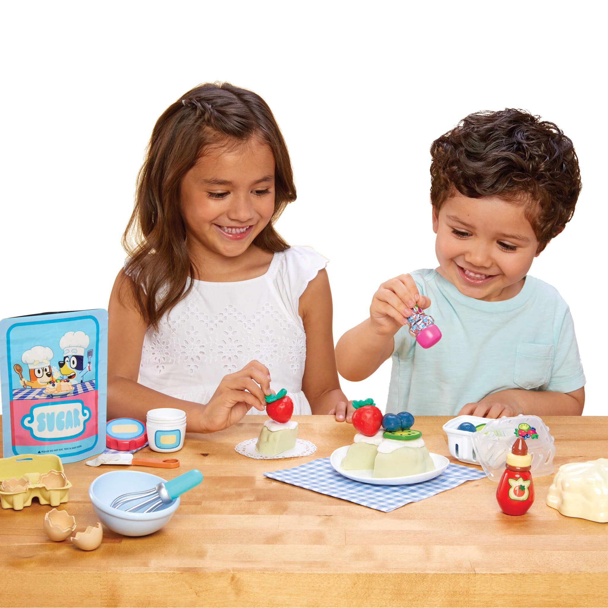 Creative Chefs Bluey - Pavlova Kit - Pretend Dessert Kit with Recipe Cards and Reusable Mix for Imaginative Baking and Group Play