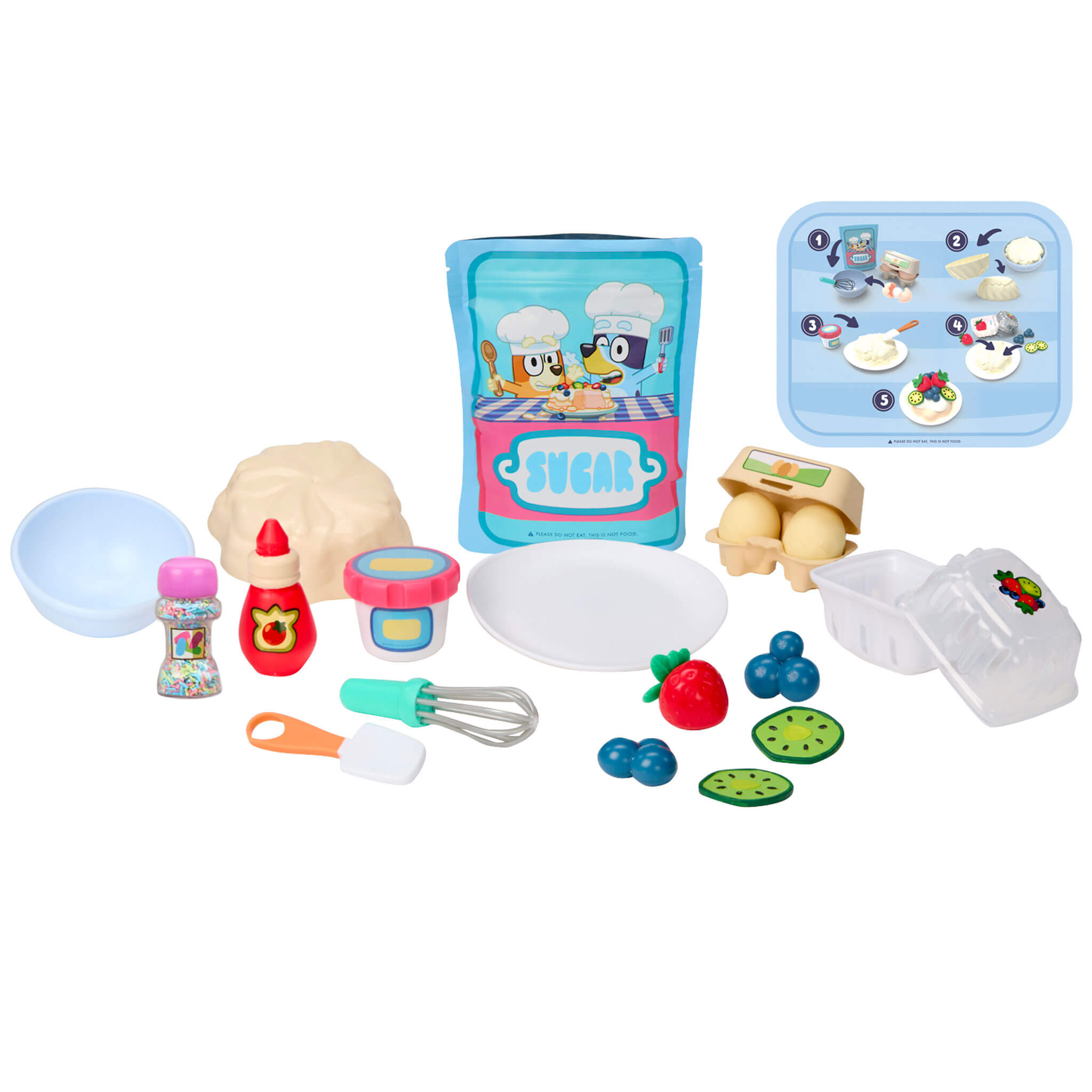 Creative Chefs Bluey - Pavlova Kit - Pretend Dessert Kit with Recipe Cards and Reusable Mix for Imaginative Baking and Group Play