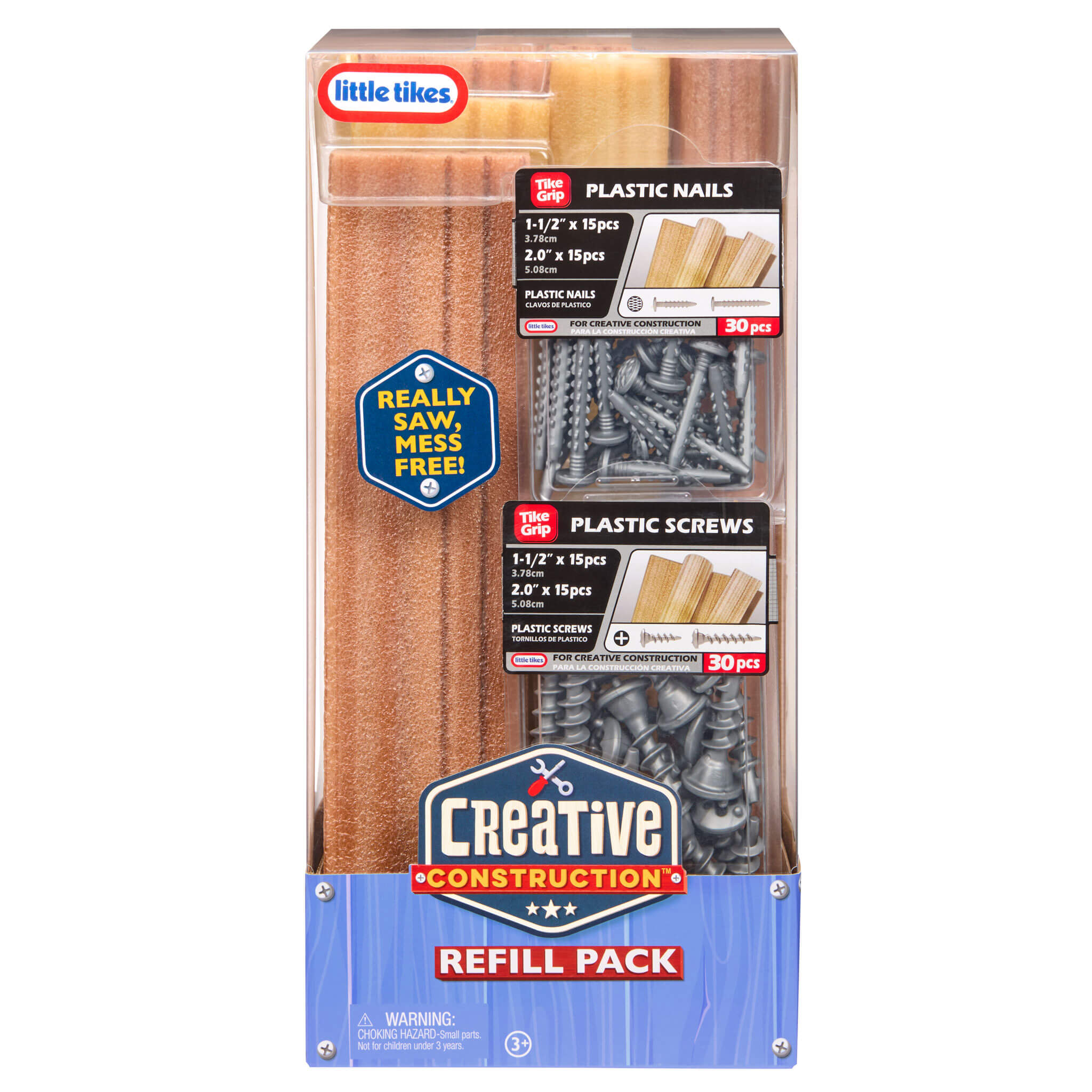 Creative Construction Wood, Nails and Screw Bundle - Pretend Building Materials for Workshop Play for Hands-On Construction and Building Ideas