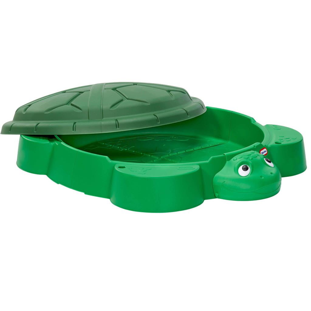 Turtle Sandbox - Outdoor Sand Play Center with Protective Lid for Backyard Digging, Building and Sensory Play